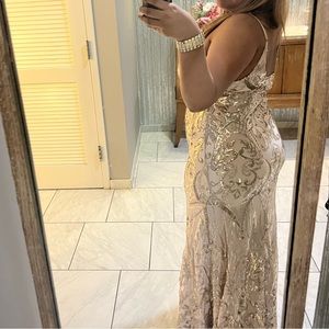 Long dress rose gold